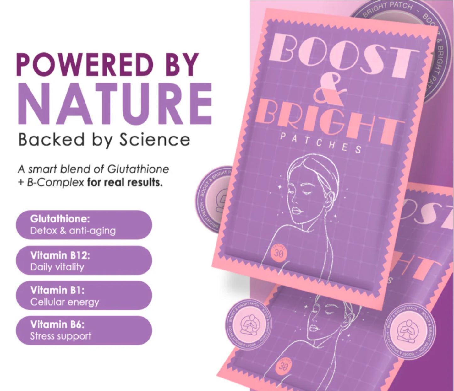 Boost & Bright Skin Patches (B-Complex + Glutathione)